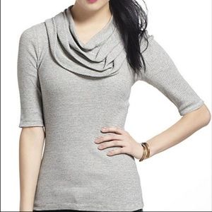EUC Anthropologie Pleated Cowl Neck Tee